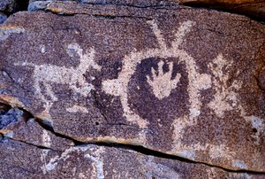Anasazi Petroglyphen (Felskunst) Schnitzereien in New Mexico