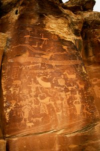 Im Nine Mile Canyon die Sandhill-Kranich-Petroglyphen-Stätte von Ira Block