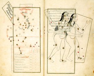 Das Sternbild Zwillinge aus dem Buch der Fixsterne von Al-Sufi