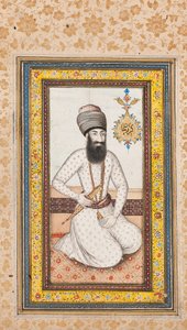 Porträt von Karim Khan Zand, eines von einem Paar mit Nadir Shah, Qajar Iran