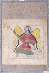 Ein Engel mit Turban, der einen Stab trägt, ca. 1370-80