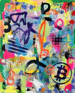Lebendiges Bitcoin-Graffiti