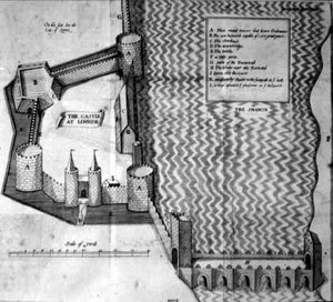Plan des Schlosses von Limerick, Irland, 17. Jahrhundert von Irish School