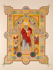 Heiliger Matthäus, aus einer Faksimilekopie des Book of Kells, veröffentlicht von Day & Son