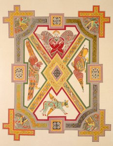 Die vier Evangelisten, aus einer Faksimilekopie des Book of Kells, veröffentlicht von Day & Son von Irish School