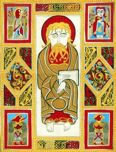 Illustration aus dem Buch von Kells, 800 von Irish School