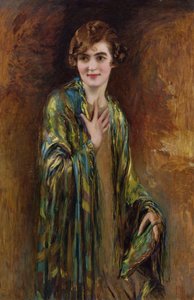 Porträt eines Mädchens mit grünem Schal, ca. 1920 von Isaac Cohen