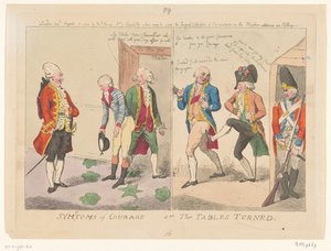 Ehrensache zwischen De Voglas und dem Herzog von Orléans, 1790 von Isaac Cruikshank