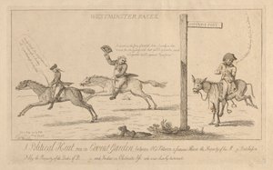 Westminster-Rennen, ein politisches Rennen im Convent Garden von Isaac Cruikshank