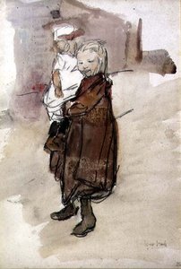 Mädchen und Kind von Isaac Israels