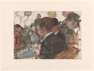 Kartenspielende Männer in einem Café von Isaac Israels