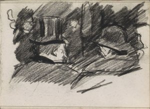 Mann und Frau mit Hut, von hinten gesehen von Isaac Israels