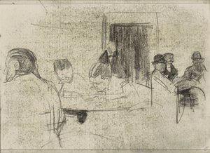 Männer an Tischen, möglicherweise in einem Café von Isaac Israels