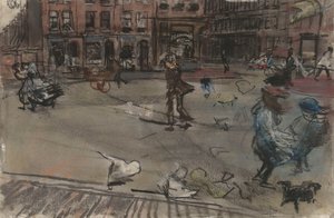 Windstoß auf dem Dapperplein in Amsterdam
