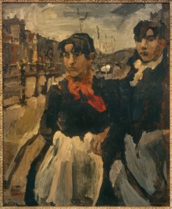 Zwei Mädchen an der Lijnbaansgracht von Isaac Israels
