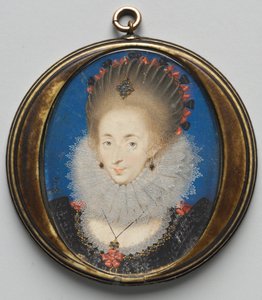 Porträt von Lucy Russell, Gräfin von Bedford, geb. Harrington, 1612 von Isaac Oliver