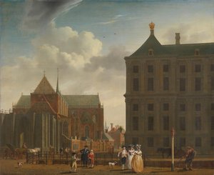 Die Nieuwe Kerk und das Rathaus am Dam in Amsterdam