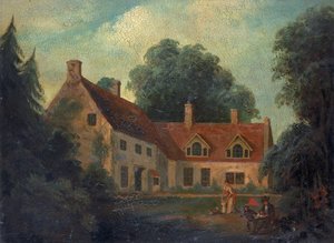 Der Geburtsort von Horatio Nelson (1758-1805), in Burnham Thorpe, England, wo sein Vater, der Reverend Edmund Nelson (1722-1802), Rektor war, und wo Horatio Nelson mit seiner Frau lebte, während er ein arbeitsloser Kapitän war von Isaac Pocock