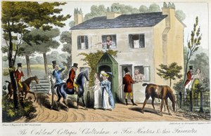 Ein Bordell auf dem englischen Land - in „Der englische Spion“ von Charles Molloy Westmacott, illustriert von Robert Cruikshank, London von Isaac Robert Cruikshank