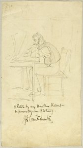 George Cruikshank macht eine Radierung von Isaac Robert Cruikshank