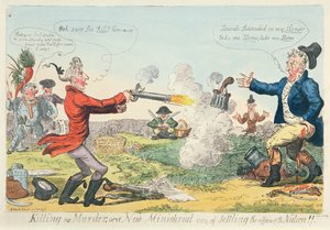 Killing no Murder, oder eine neue ministerielle Art, die Angelegenheiten der Nation zu regeln!, 1809 von Isaac Robert Cruikshank