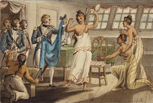 Otahitiano, Illustration aus "Die Reisen des Kapitän Cook"