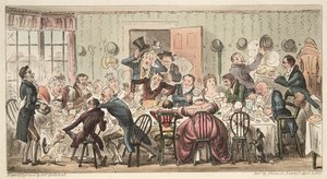 Das Sonntagsessen der Bürger im Gate House Highgate; oder, jeder Schwein zu seinem eigenen Apfel, aus The English Spy, veröffentlicht 1824