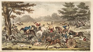 Die Epping Jagd, oder Cockney Komikalitäten in voller Jagd, aus The English Spy, veröffentlicht 1824