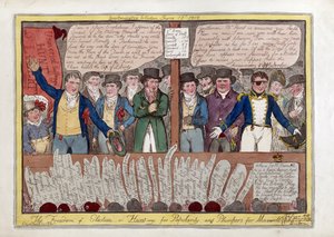 Die Freiheit bei der Wahl oder Jagd nach Popularität und Plumpern für Maxwell, veröffentlicht von G. Humphrey, 1818 (handkolorierte Gravur)