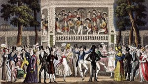 Ein Ball im Vauxhall-Garten in London, ca. 1830, Gravur