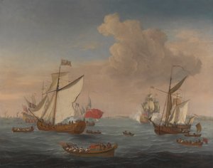 Schiffe in der Themsemündung bei Sheerness von Isaac Sailmaker