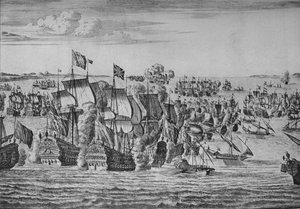 Die Schlacht von Malaga, um 1704