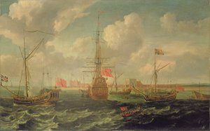 Die königliche Yacht vor Sheerness, um 1680 von Isaac Sailmaker
