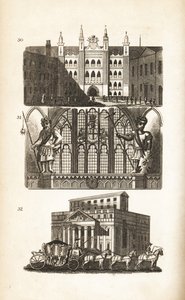 London Guildhall, Gog und Magog und das Mansion House von Isaac Taylor