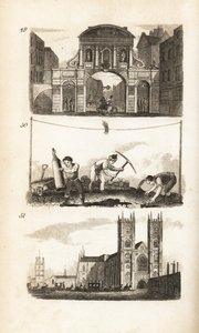 Temple Bar, Pflasterer und Westminster Abbey von Isaac Taylor