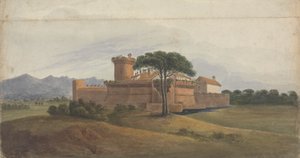 Schloss von Ostia mit Bergen in der Ferne von Isaac Weld