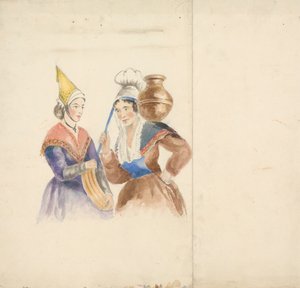 Zwei Frauen in bunter Tracht von Isaac Weld