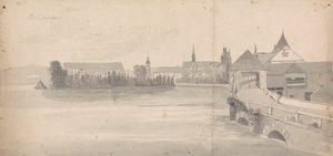 Dorf an einem See