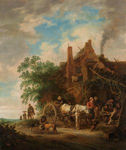 Landgasthof mit Pferd und Wagen von Isaac van Ostade