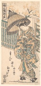 Junge Dame mit Sonnenschirm von Ishikawa Toyonobu