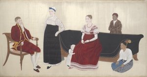 Porträt der Familie Cock Blomhoff, ihrer Amme und zwei versklavten Dienern von Ishizaki Yushi (attributed to)