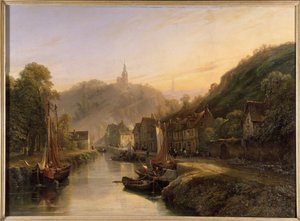 Ansicht des Hafens von Dinan - von Isidore Dagnau, ca. 1830 von Isidore Dagnan
