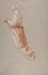 Engel oberes Register, Studie für Wandmalereien in der Kapelle von Saint Remi, Sainte-Clotilde..., 19. Jahrhundert von Isidore Pils
