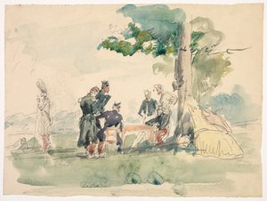 Soldaten unter einem Baum von Isidore Pils