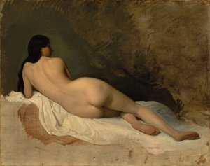 Studie eines liegenden Aktes, um 1841