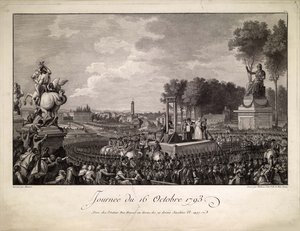 Die Hinrichtung von Marie Antoinette am 16. Oktober 1793, ca. 1795 von Isidore Stanislas Helman