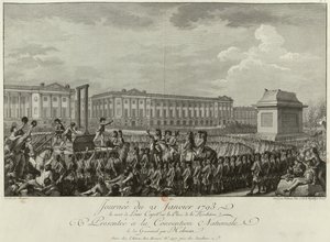 Die Hinrichtung von Ludwig XVI. auf dem Place de la Révolution am 21. Januar 1793