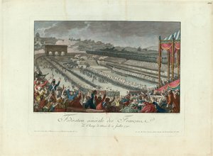 Das Fest der Föderation auf dem Marsfeld am 14. Juli 1790