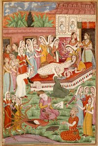 Islamische Kunst: Die Geburt von Roustam durch Kaiserschnitt Persische Miniatur aus einem Manuskript des epischen Gedichts „Shahnameh“ (Buch der Könige) von Ferdowsi (ca. 940-1020) Chantilly, Musée Condé