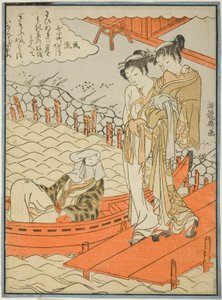 Ono no Komachi im Seki-Tempel, aus der Serie Die sieben modischen Komachi (Furyu nana Komachi) von Isoda Koryusai